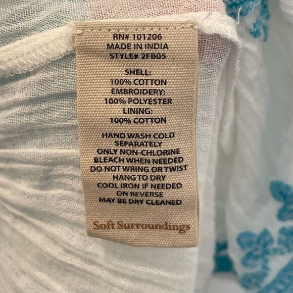 Soft Surroundings Juniper Embroidered Dress size M - Picture 6 of 7